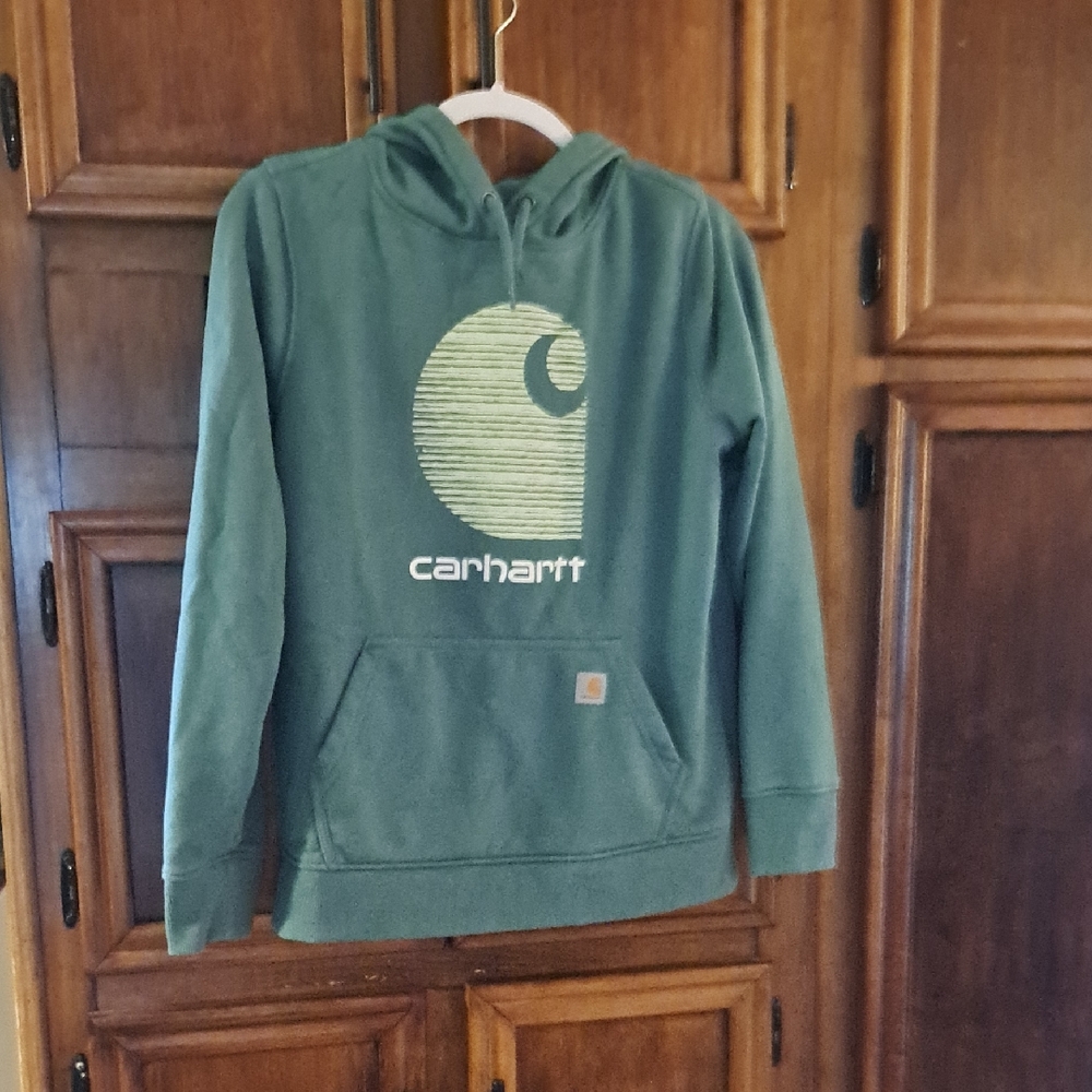 Carhartt Olive Green Logo Hoodie